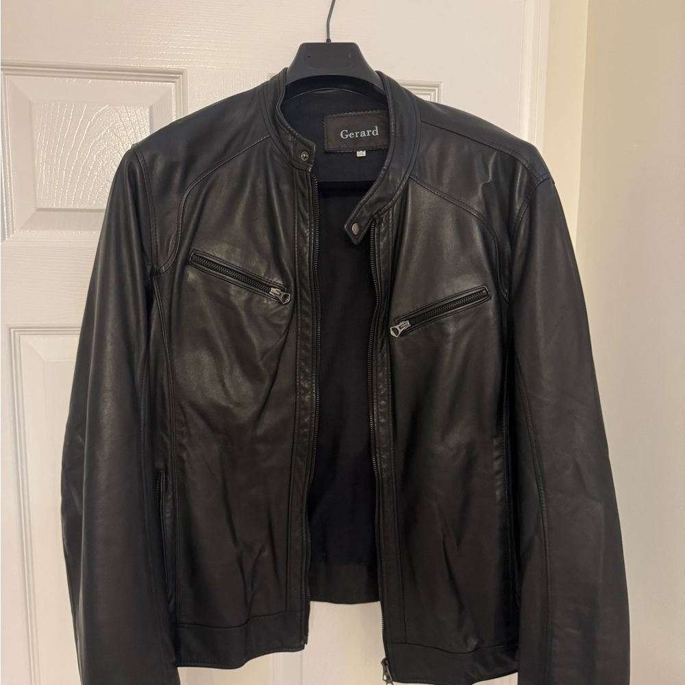 Men's Black Leather Jacket - Gerard Leather - Made & Purchased in Italy (Rome)